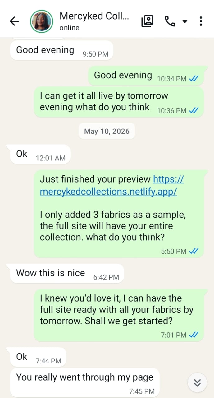 Mercy Ked Collection reaction